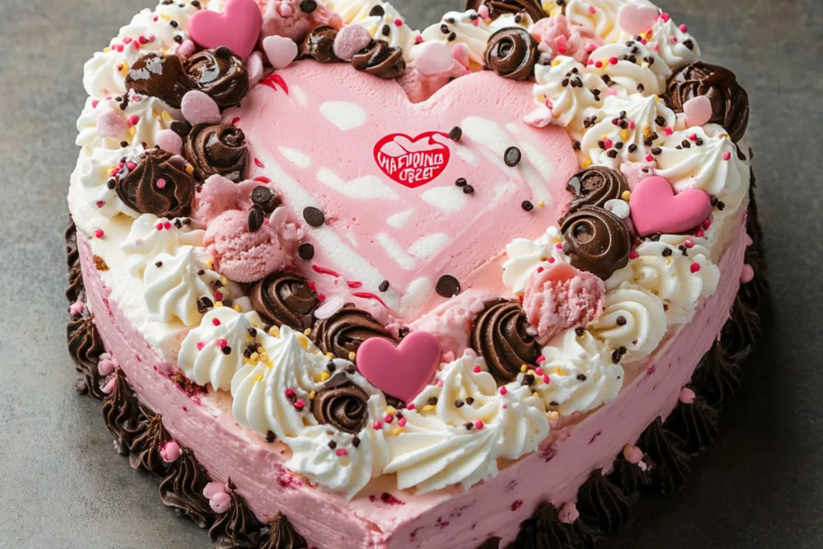 Cold Stone heart-shaped cake