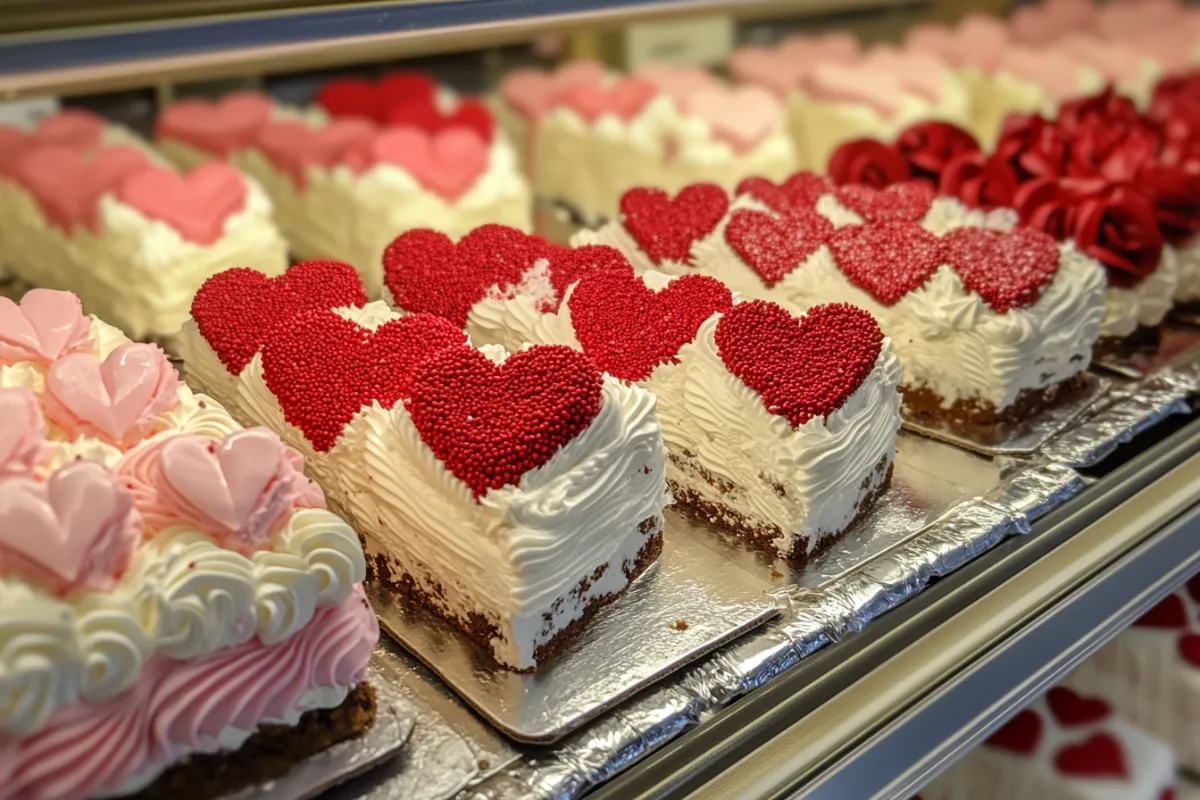 Heart-shaped desserts and cakes at Costco