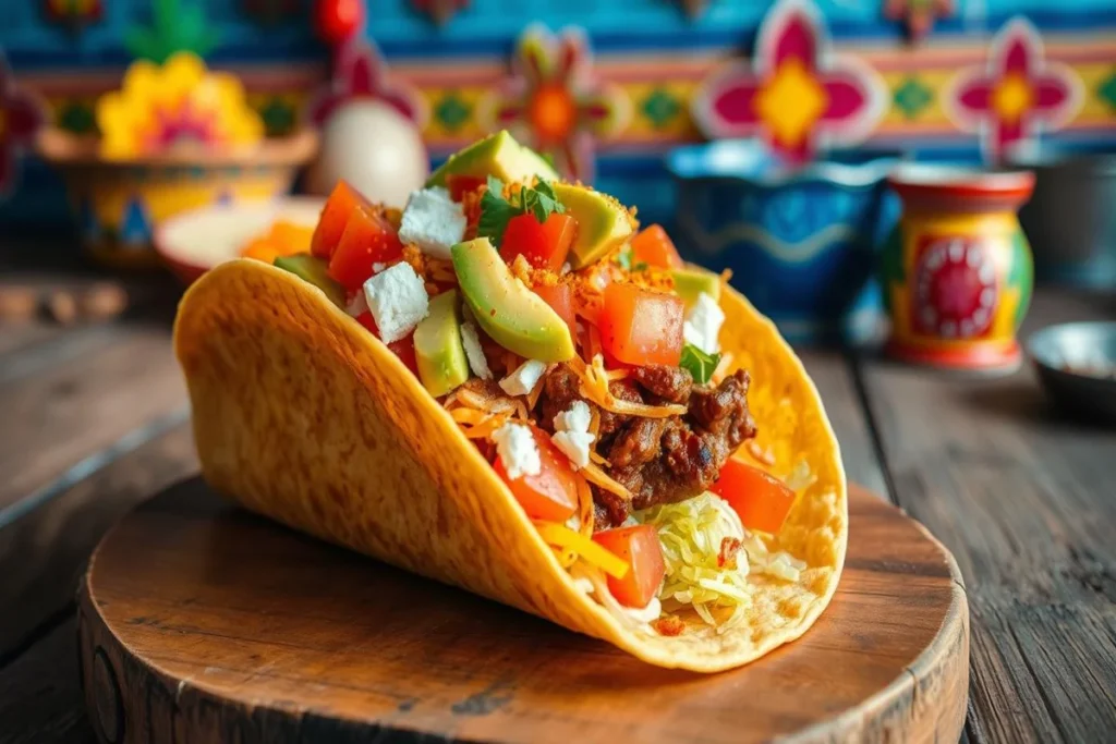 Traditional Mexican chalupas with shredded chicken, salsa, and fresh toppings