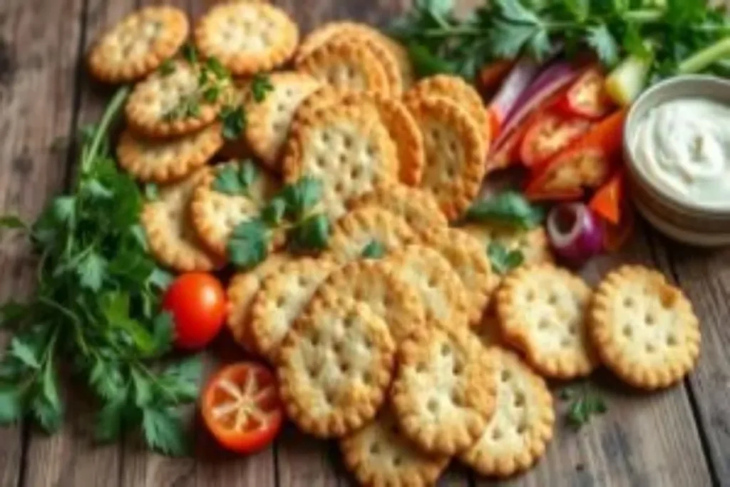 Assorted gluten free crackers on a plate