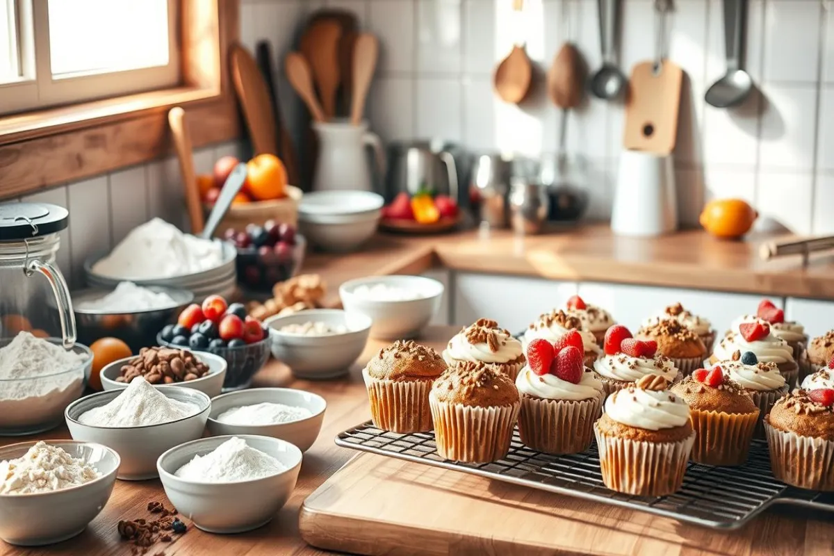 Gluten-free cupcakes with frosting