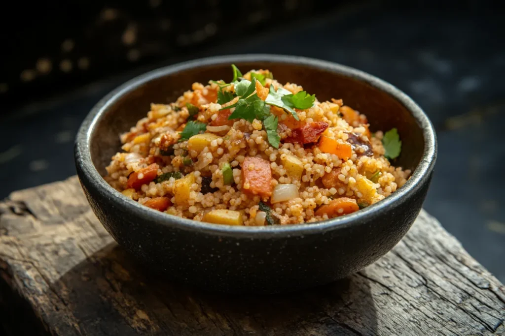 Bowl of couscous with vegetables - Is couscous gluten-free?