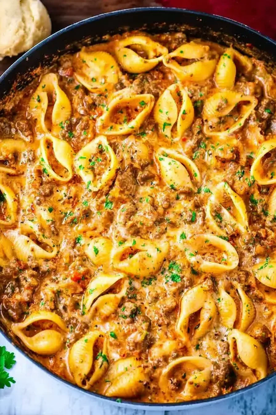 Creamy Beef and Shells Recipe