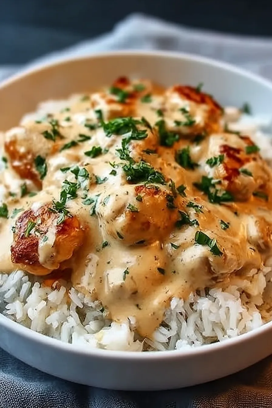Creamy Smothered Chicken and Rice