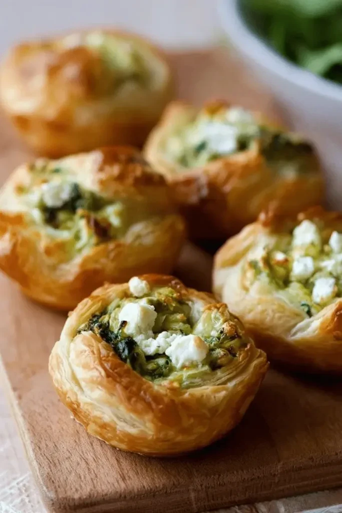 Delicious Baked Spinach & Cheese Puff Pastry Bites