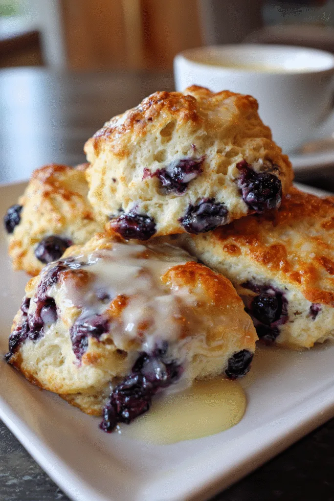 Delicious Blueberry Biscuits with Honey Butter