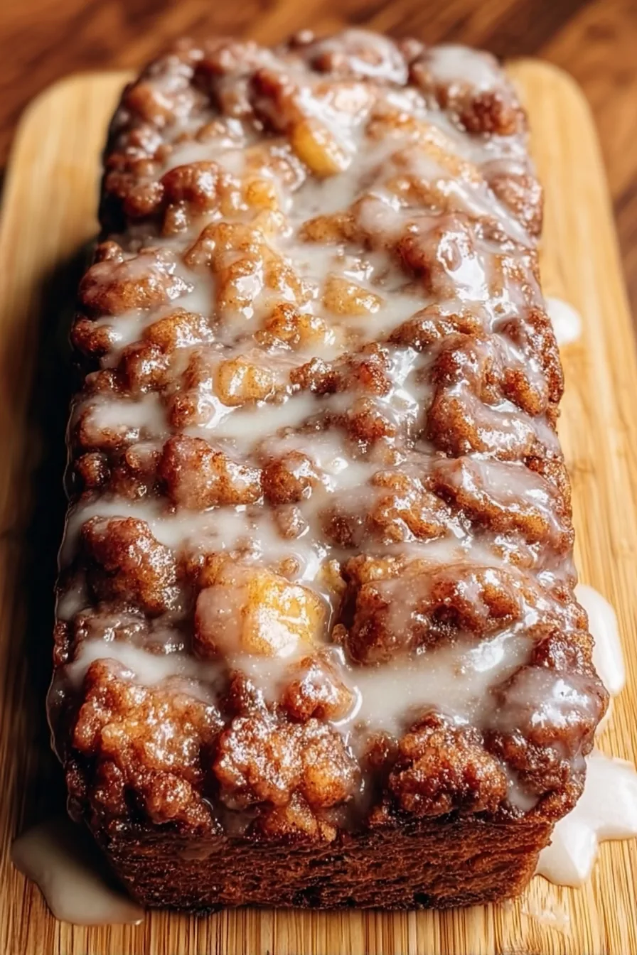Easy Amish Apple Fritter Bread with Cinnamon Swirl Glaze