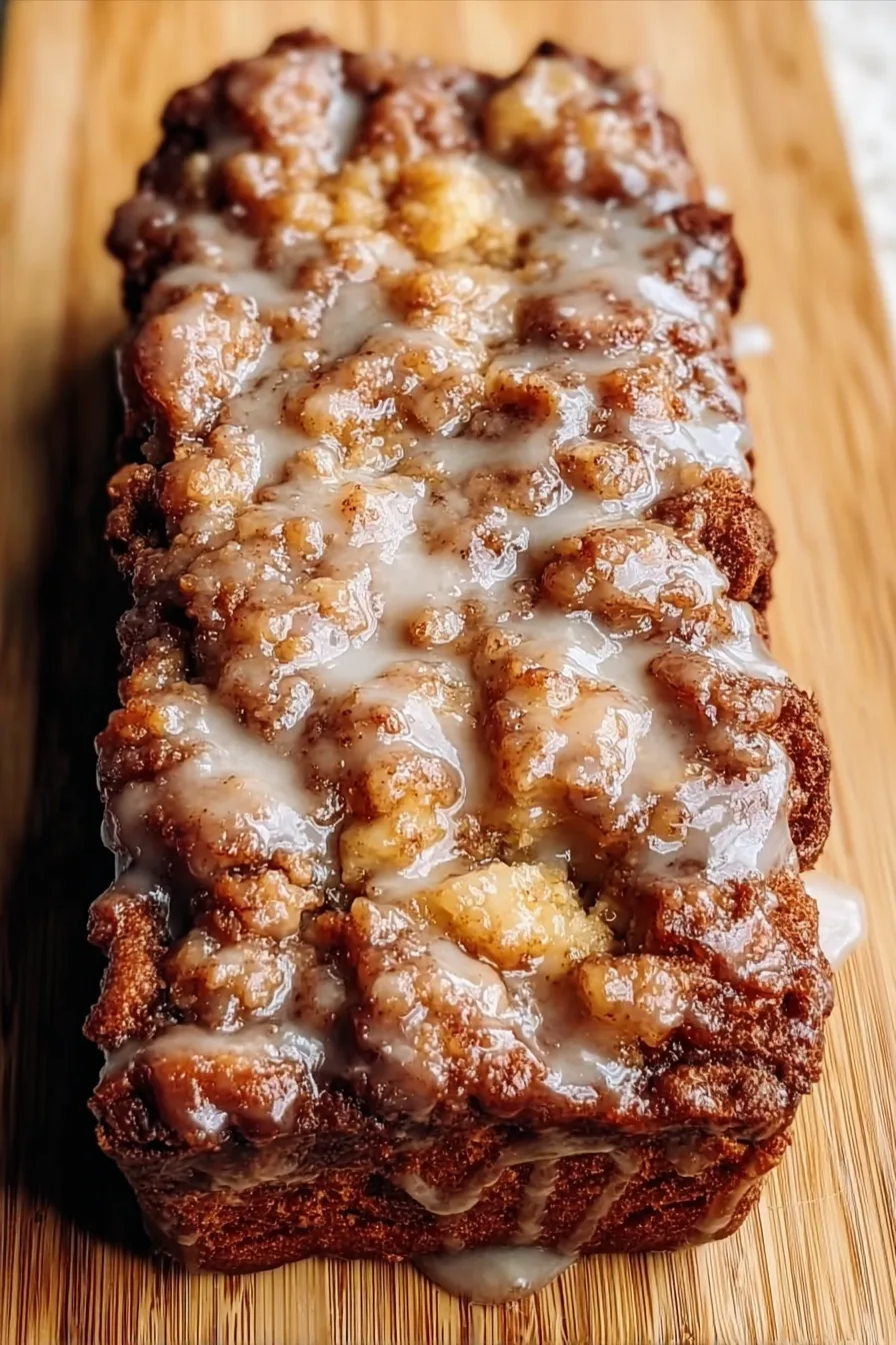 Easy Amish Apple Fritter Bread with Cinnamon Swirl Glaze