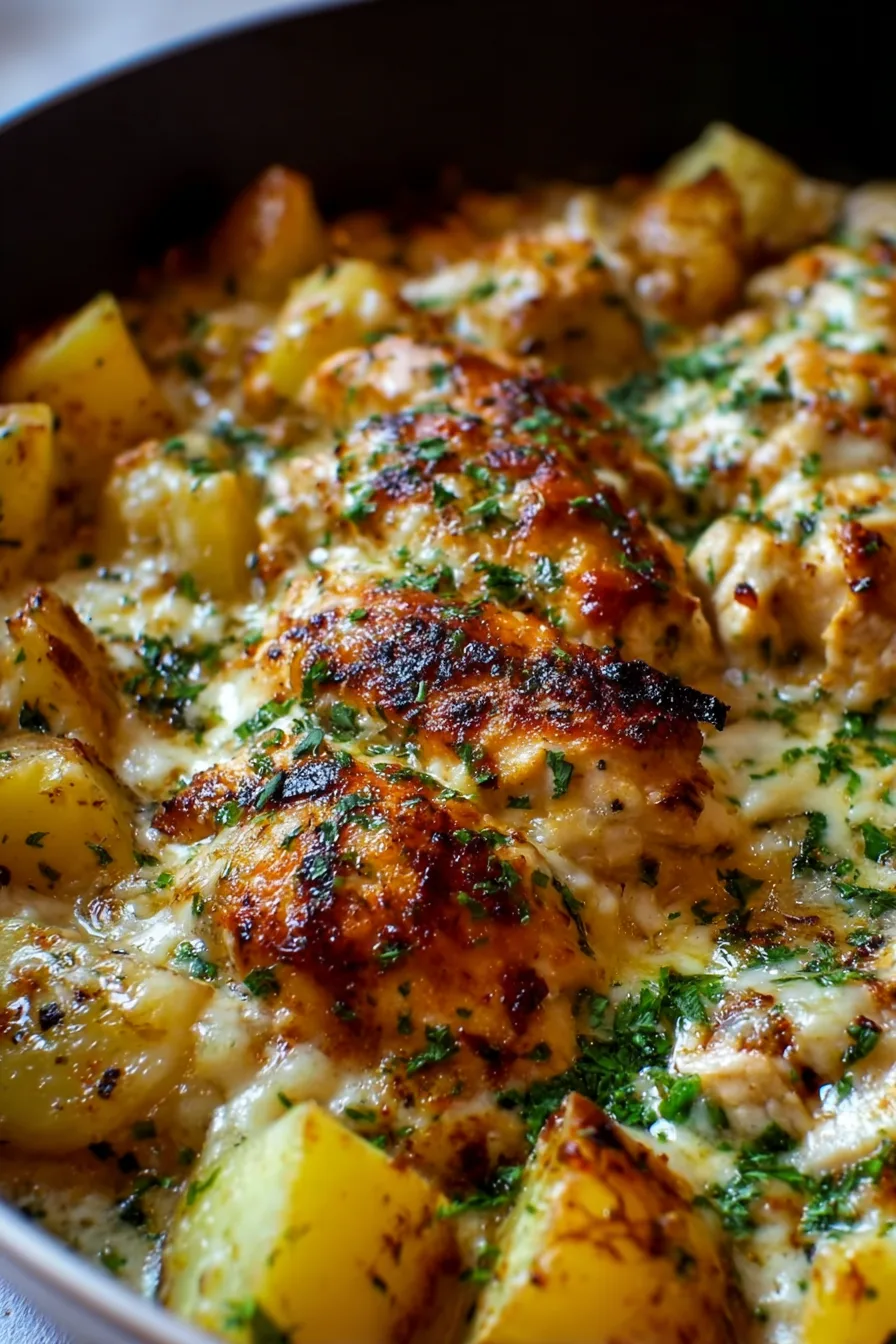 Garlic Parmesan Crockpot Chicken and Potatoes