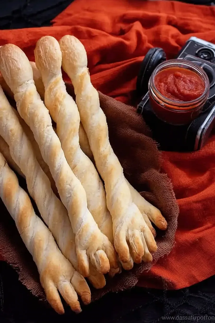 Spooky Halloween Witches’ Broomstick Breadsticks