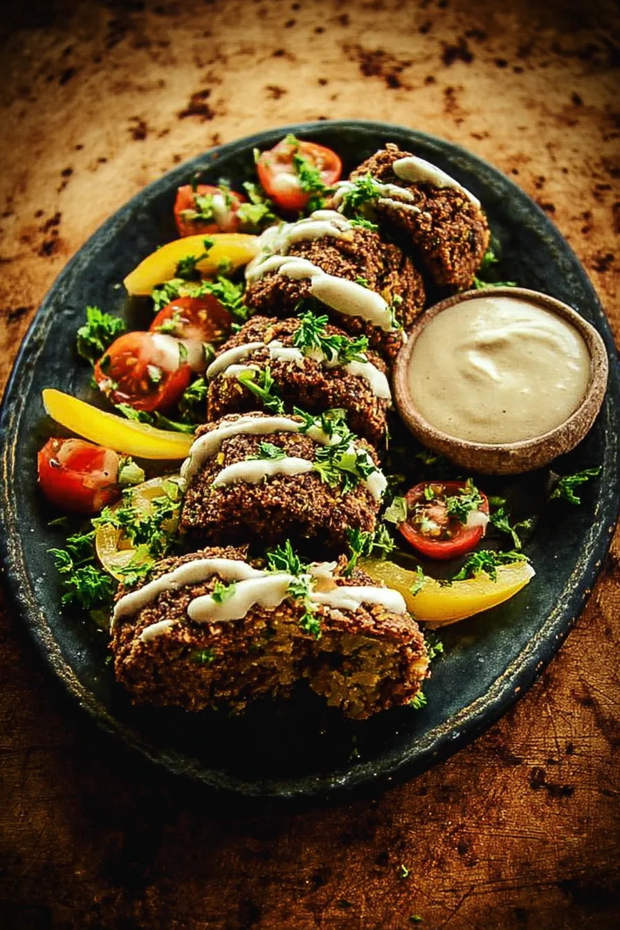 Crispy Falafel Balls with Tahini Drizzle
