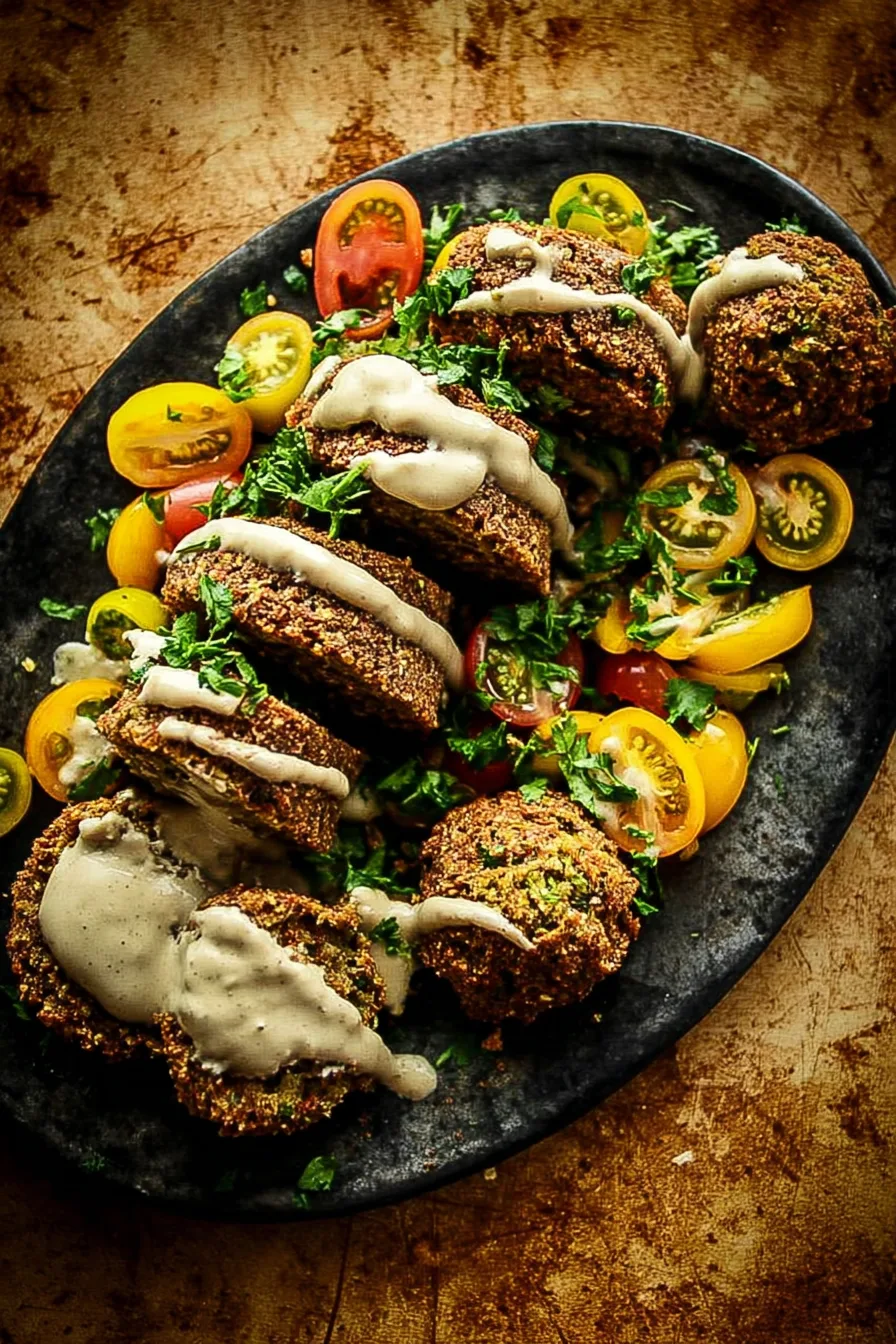 Crispy Falafel Balls with Tahini Drizzle