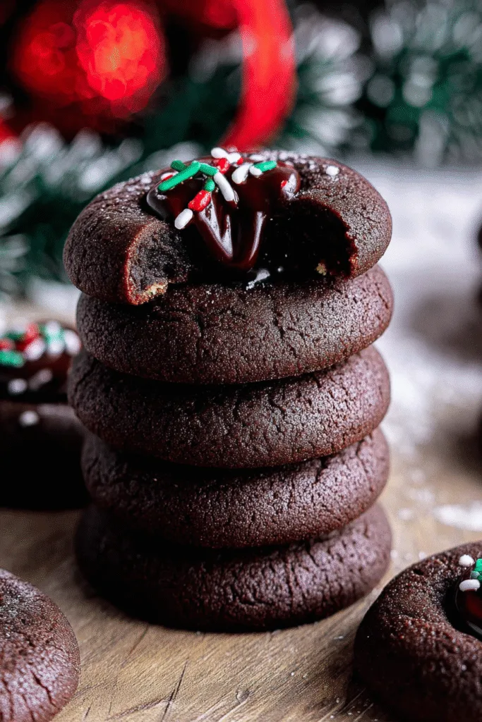 Chocolate Thumbprint Cookies 