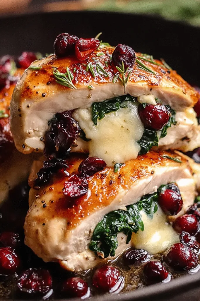Cranberry Brie Stuffed Chicken
