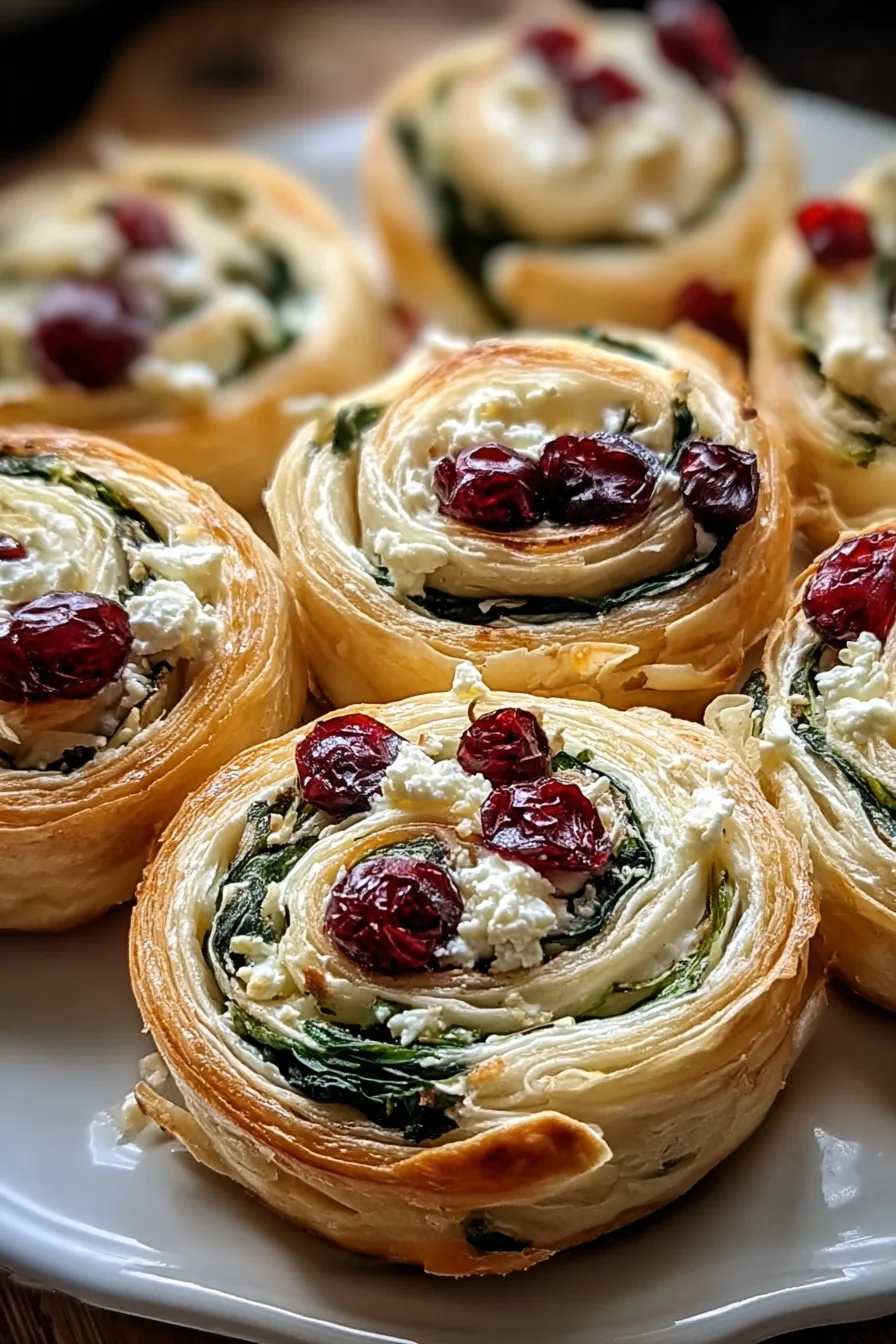 Cranberry Feta Pinwheels with Cream Cheese
