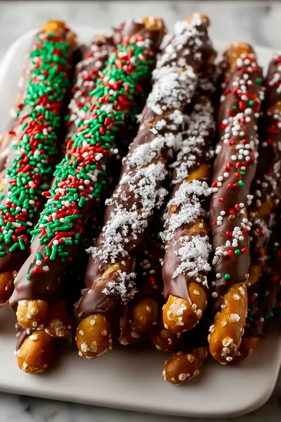 Festive Christmas Pretzel Rods Recipe