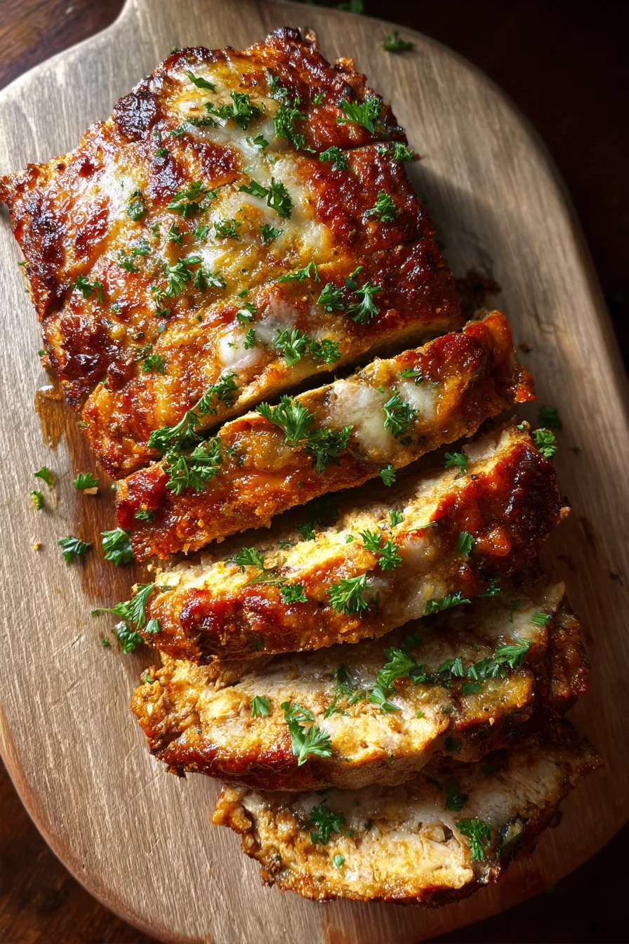 Garlic Parmesan Chicken Meatloaf