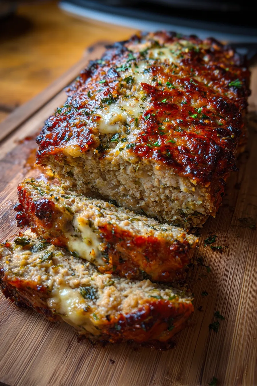 Garlic Parmesan Chicken Meatloaf