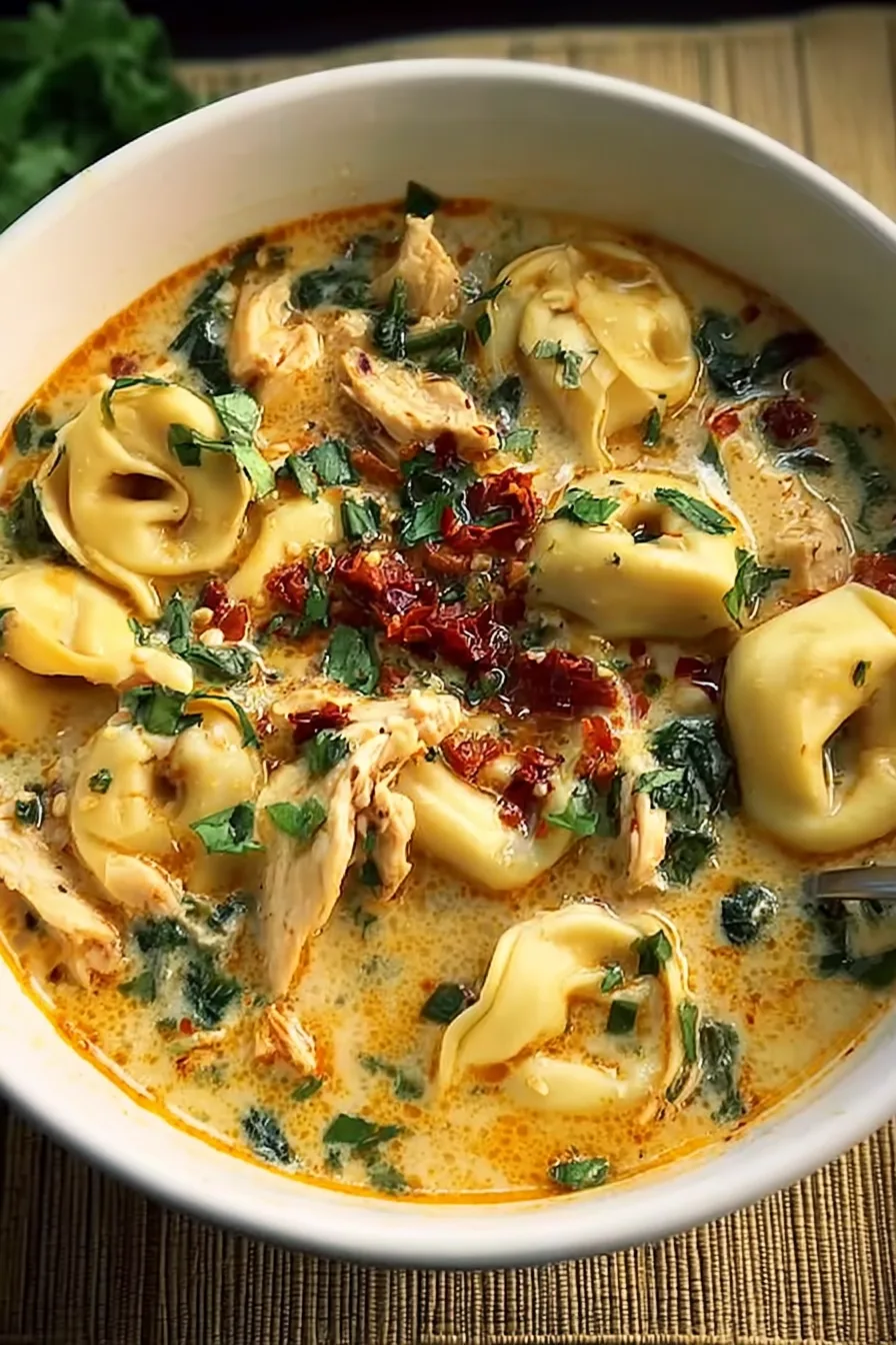 Marry Me Chicken Tortellini Soup
