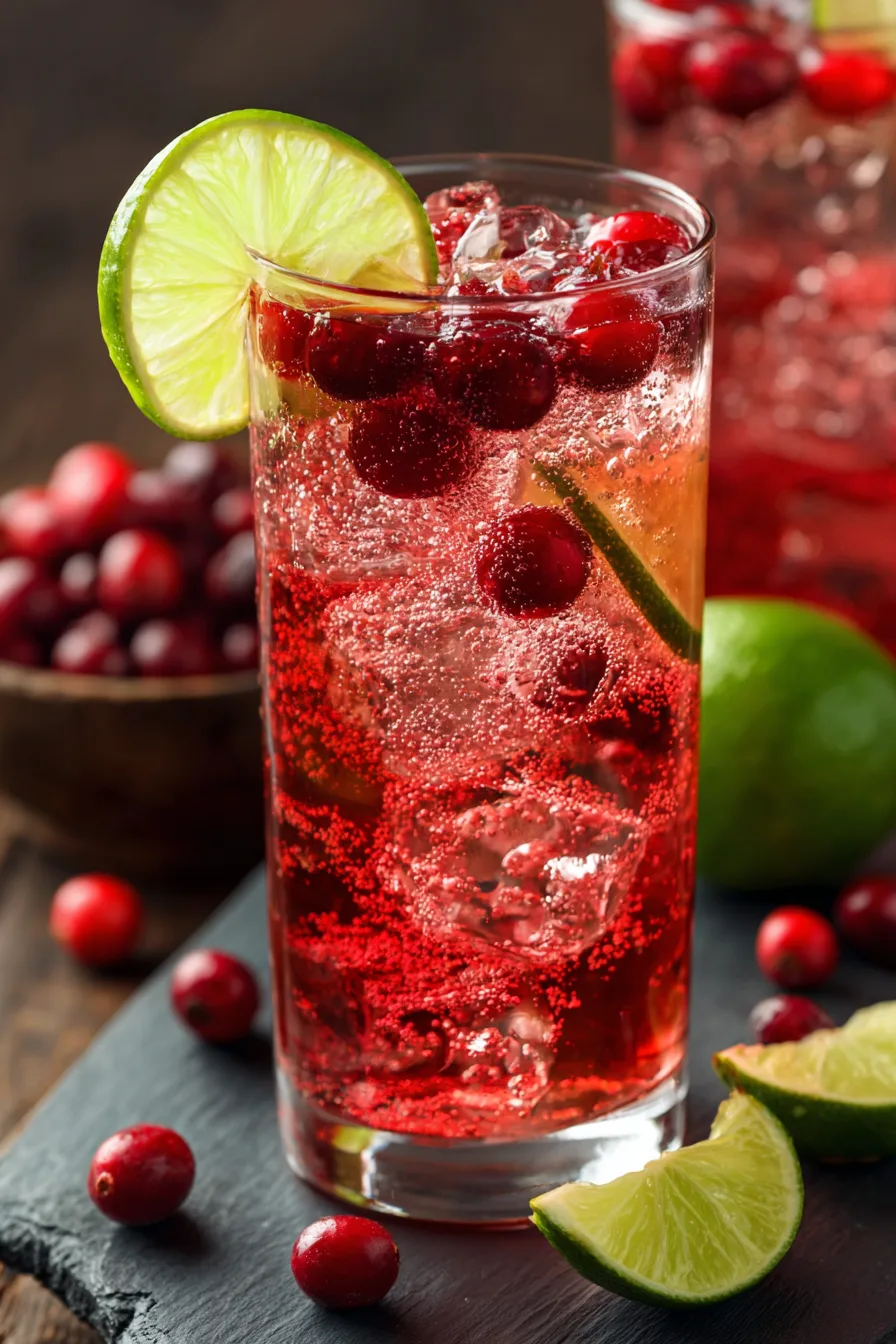 Refreshing Cranberry Lime Fizz Mocktail Recipe
