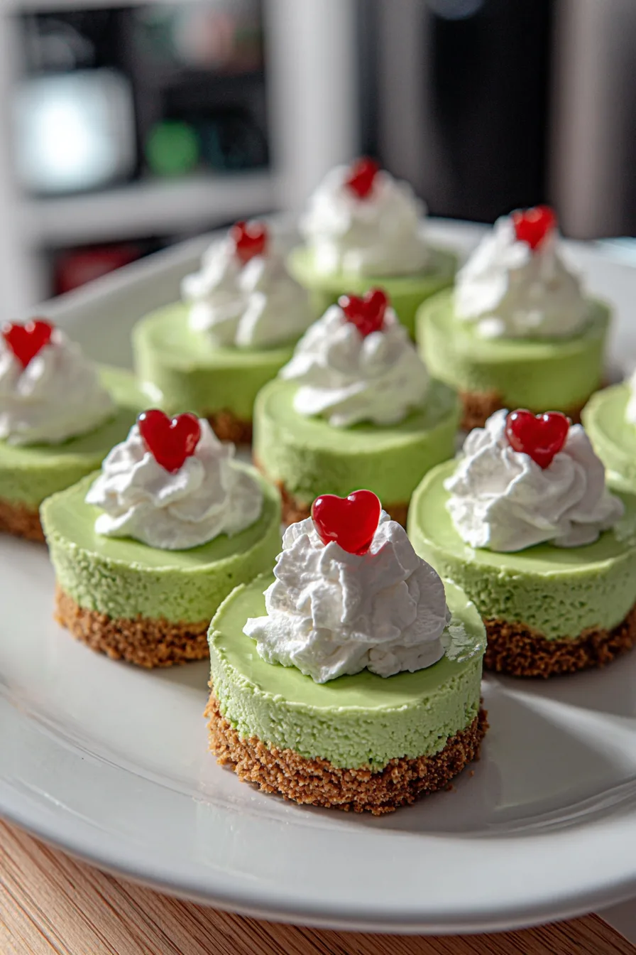 Grinch Mini Cheesecakes