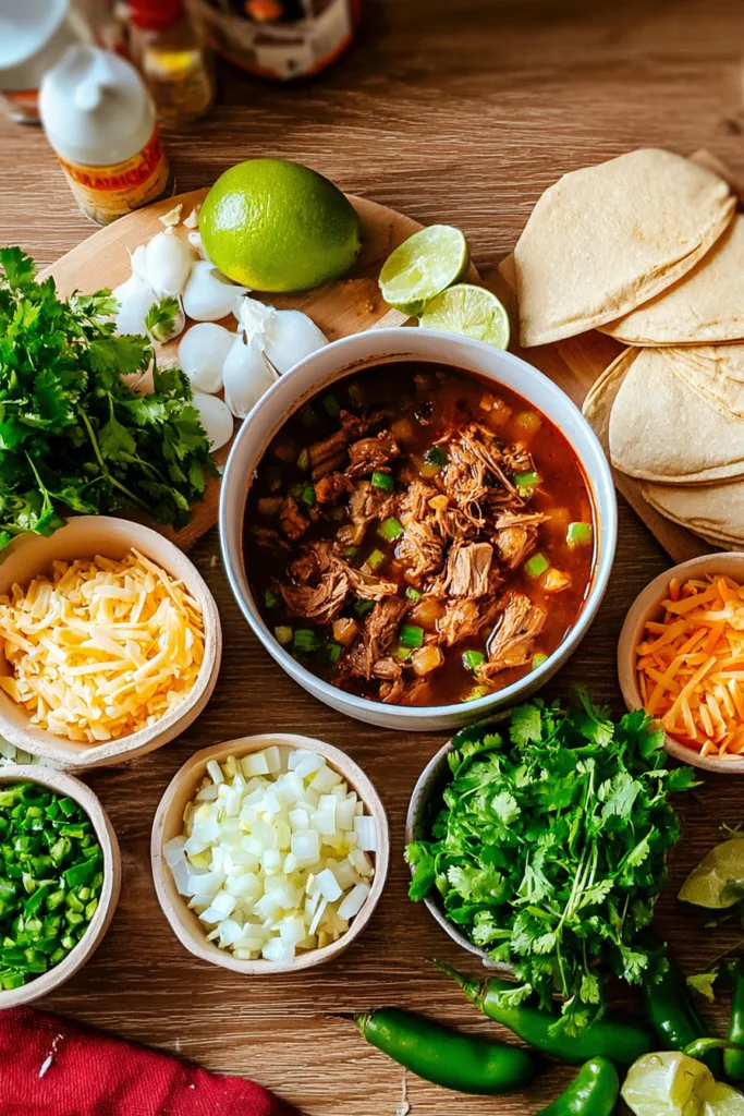 Ingredients of birria bombs tacos