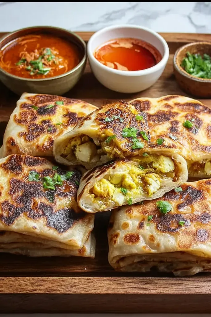 Moroccan Chicken-Stuffed Msemen A Flavorful Homemade Delight